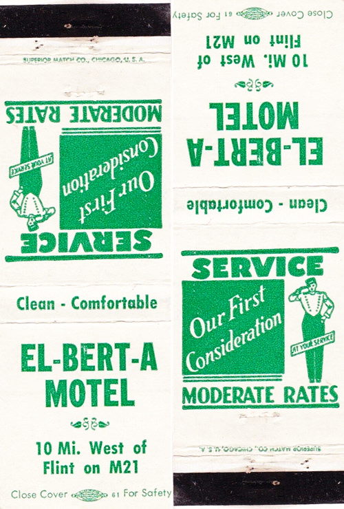 El-Bert-A Motel & Coffee Shop - Old Matchbook